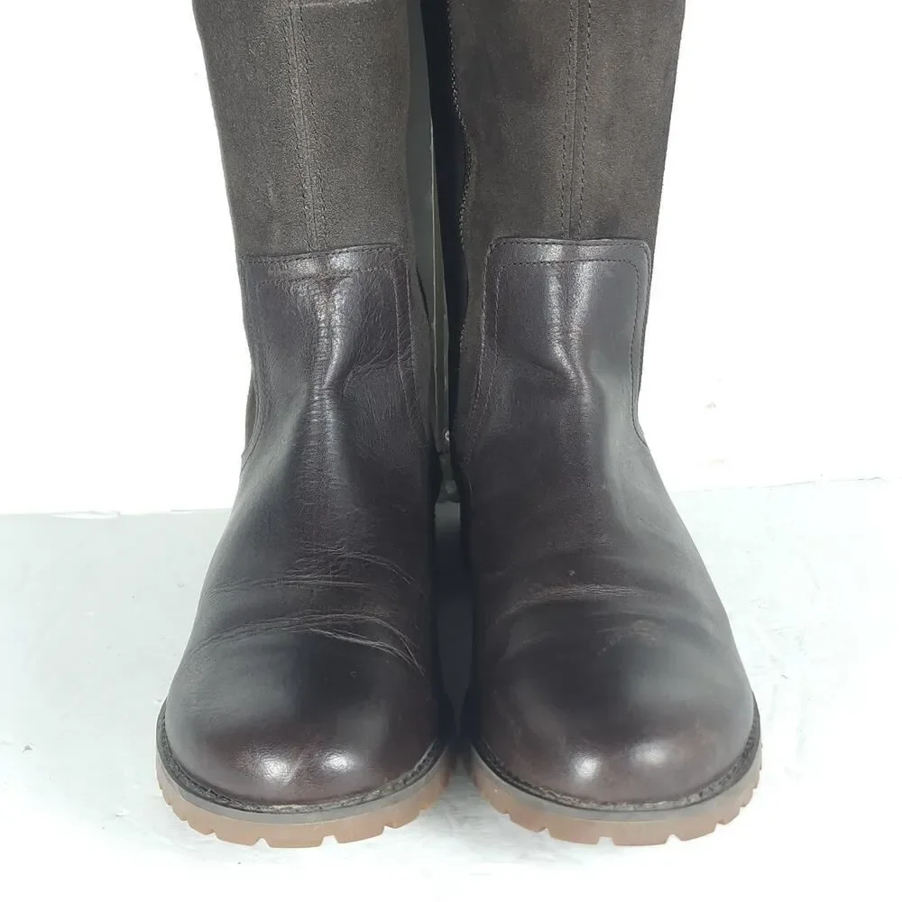 Timberland Women's Bethel Heights US9 Brown Leather Zip Knee High Riding Boots